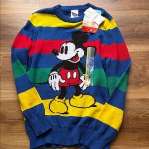 NWT Colorful Striped Mickey Mouse Sweater Disney 100